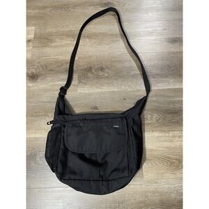 Vintage LL Bean Canvas Zippered Shoulder Bag w/ Adjustable Strap LLB#0XN02 Black